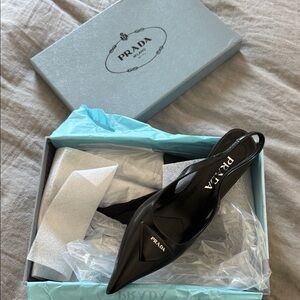 Prada Black Slingback Heels for Women